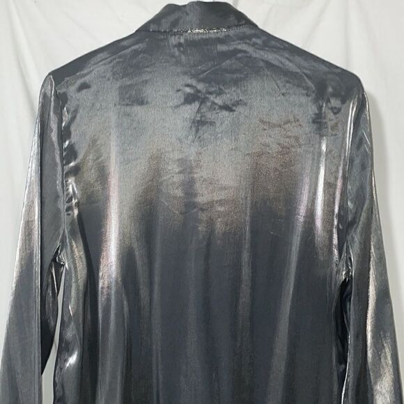I.N Studio shiny shelves button down blouse - Picture 6 of 9
